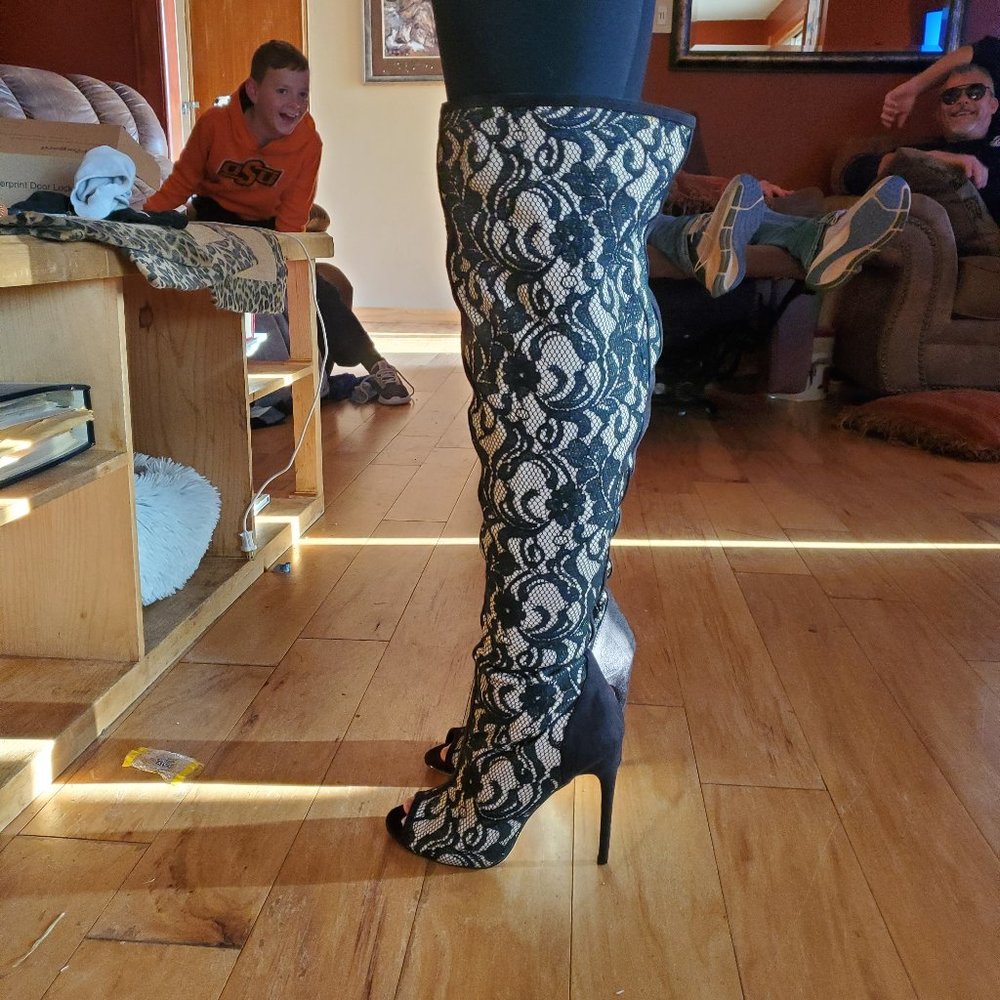 Madison by Shoedazzle ( Kaye) Stiletto peep toe boot